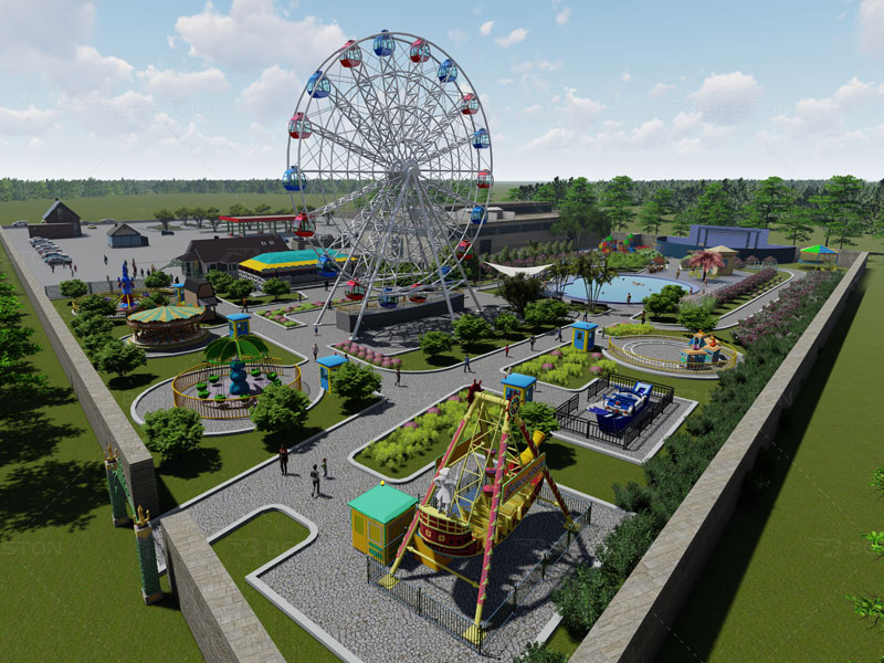 ferris wheel in amusement theme park